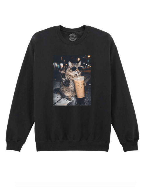Bluza printata-Rebel Cat, Unisex