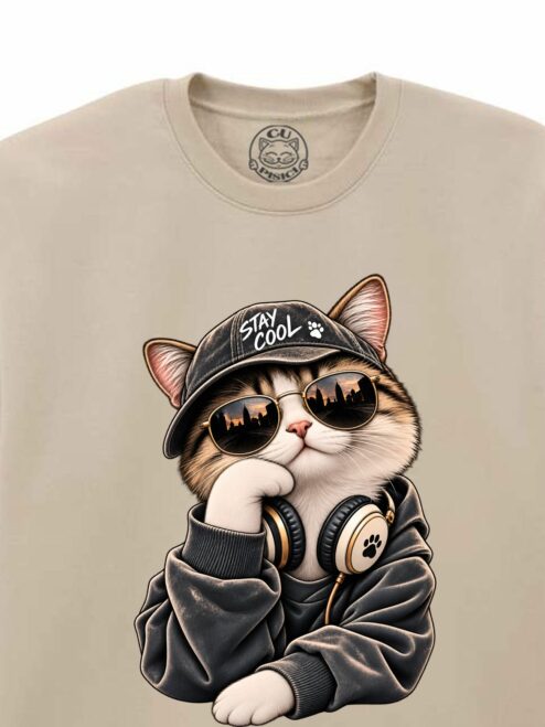 Bluza printata-Cool Cat, Unisex