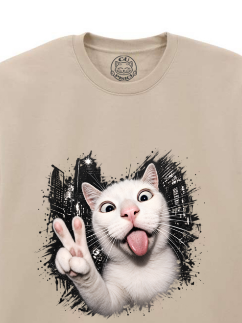 Bluza printata-Crazy Cat, Unisex