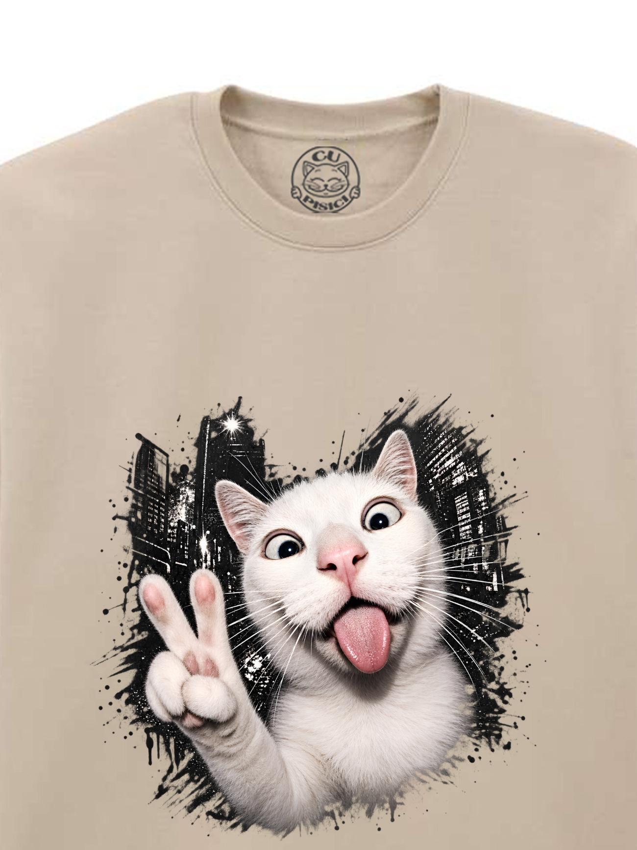 Bluza printata-Crazy Cat, Unisex