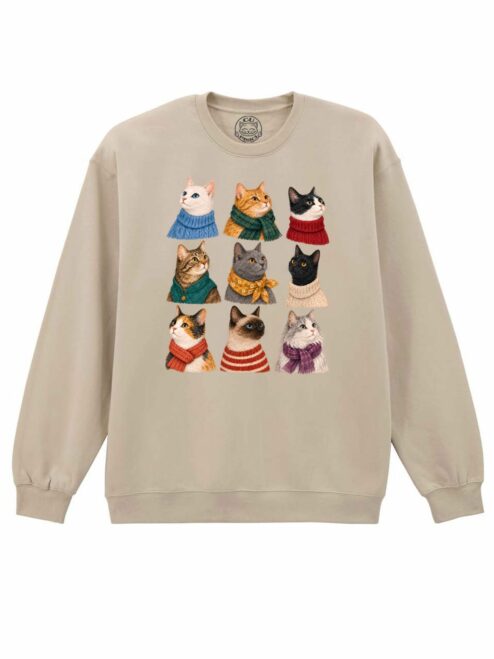 Bluza printata-Cozy Cat Season, Unisex