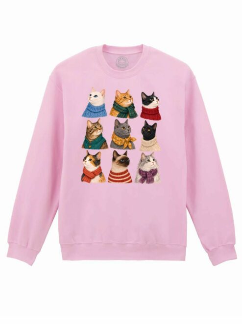 Bluza printata-Cozy Cat Season, Unisex
