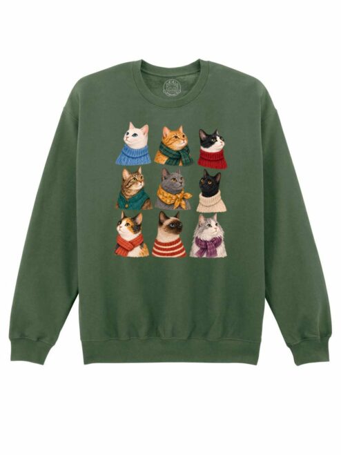 Bluza printata-Cozy Cat Season, Unisex