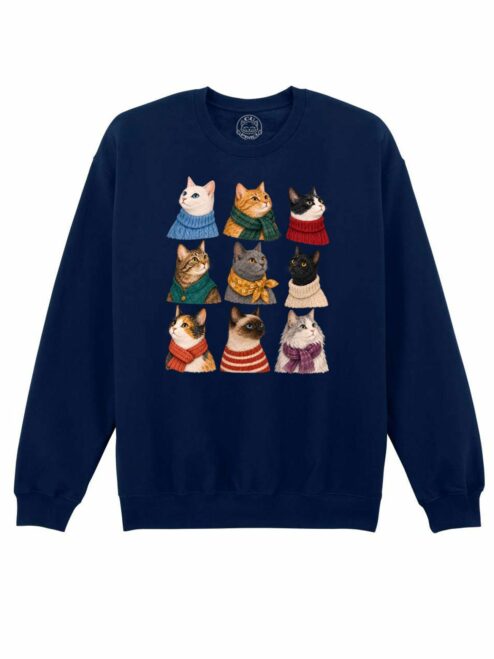 Bluza printata-Cozy Cat Season, Unisex