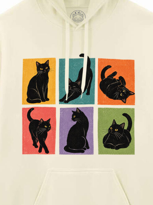 Hanorac printat-Black Cat Magic, Unisex