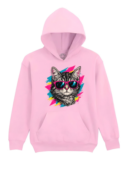 Hanorac Printat Pop Cat – Copii, Unisex