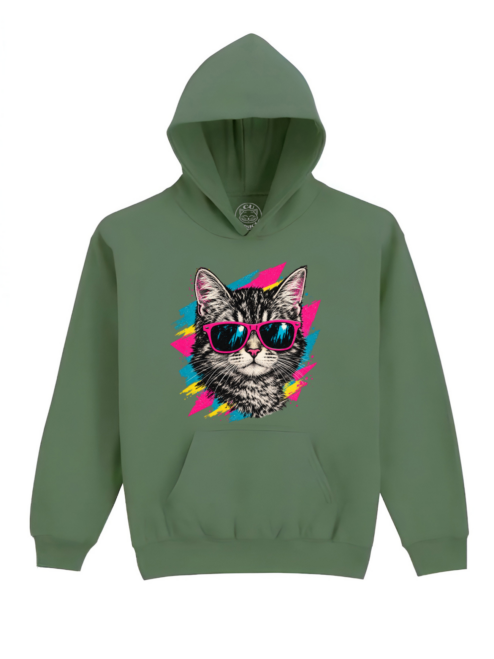 Hanorac Printat Pop Cat – Copii, Unisex