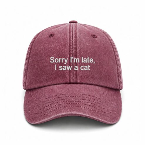 Sapca brodata-Sorry I'm late, I saw a cat