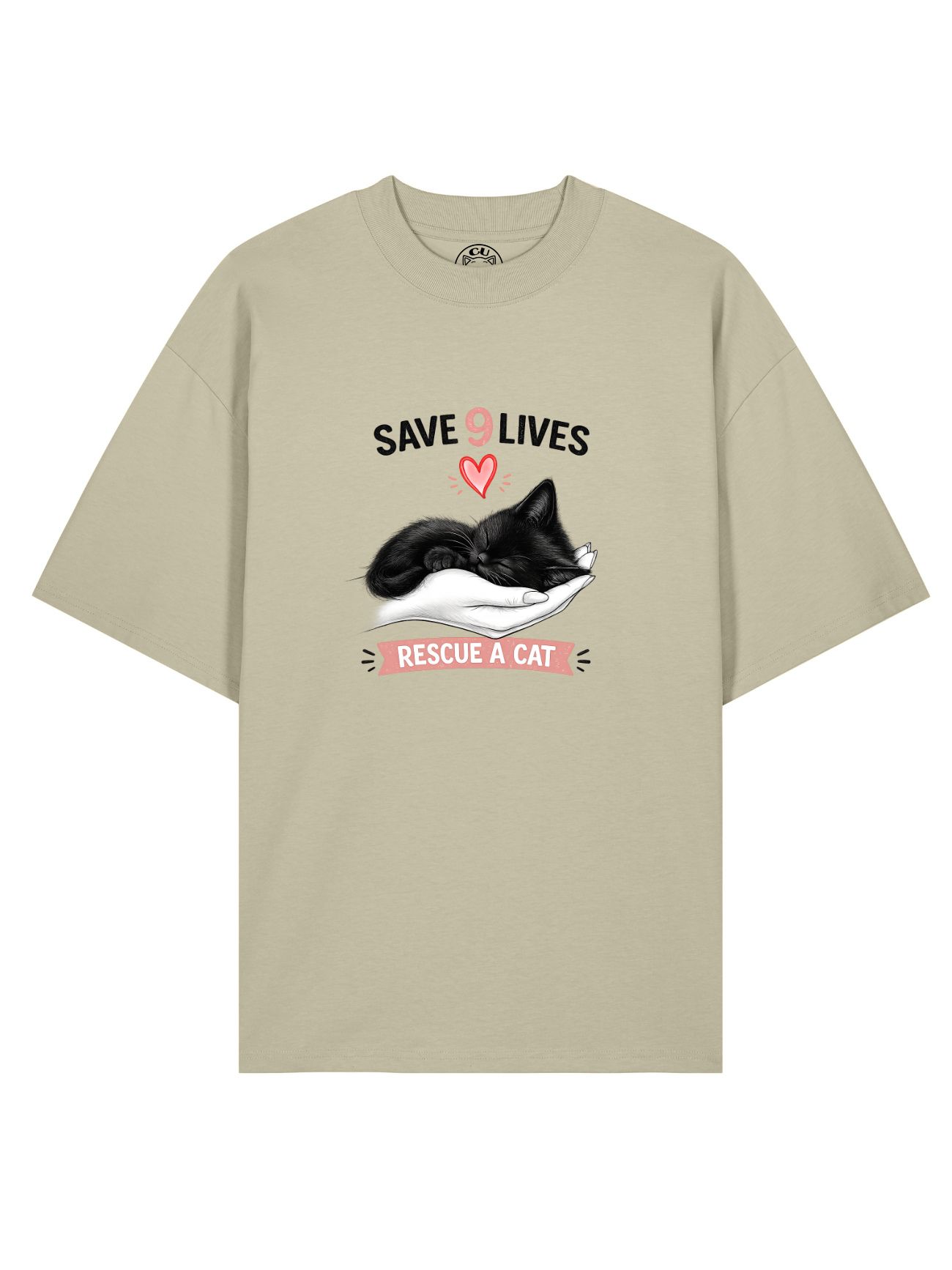 Tricou bumbac organic Oversized-Save 9 Lives, Unisex