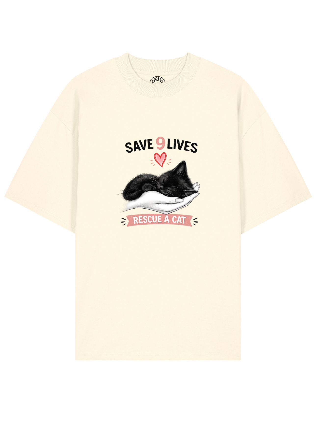 Tricou bumbac organic Oversized-Save 9 Lives, Unisex