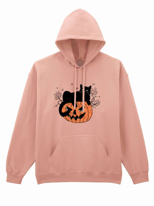 Hanorac printat-Pumpkin Cat, Unisex