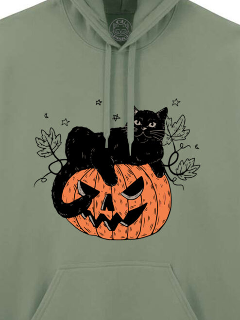 Hanorac printat-Pumpkin Cat, Unisex