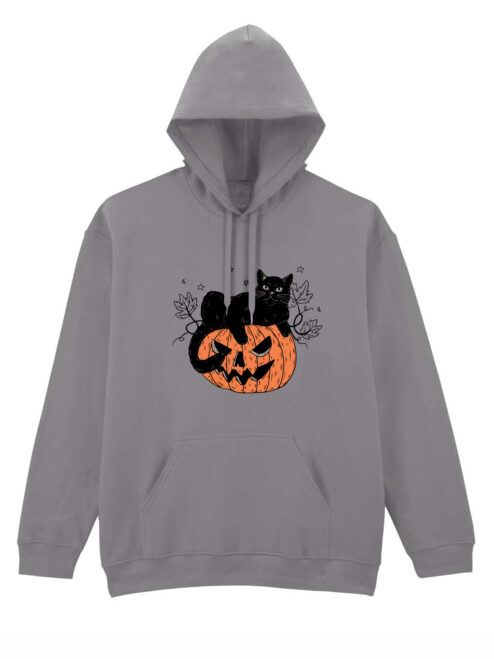 Hanorac printat-Pumpkin Cat, Unisex