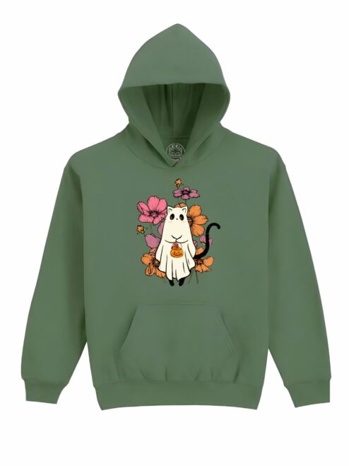 Hanorac Printat Cute Halloween Cat – Copii, Unisex