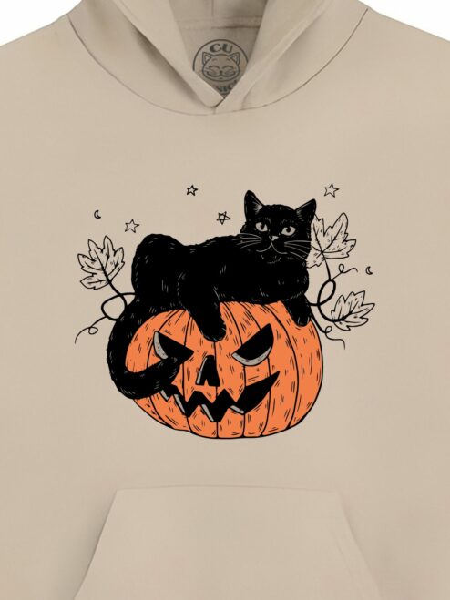 Hanorac Printat Pumpkin Cat – Copii, Unisex