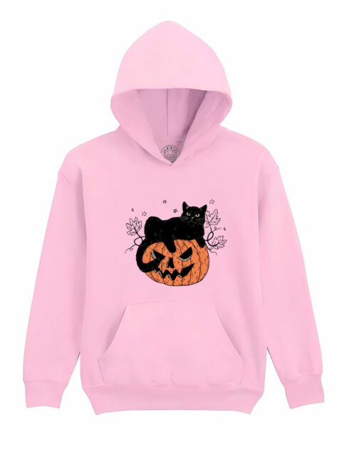Hanorac Printat Pumpkin Cat – Copii, Unisex